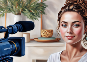 a young woman in-front of a video camera talking