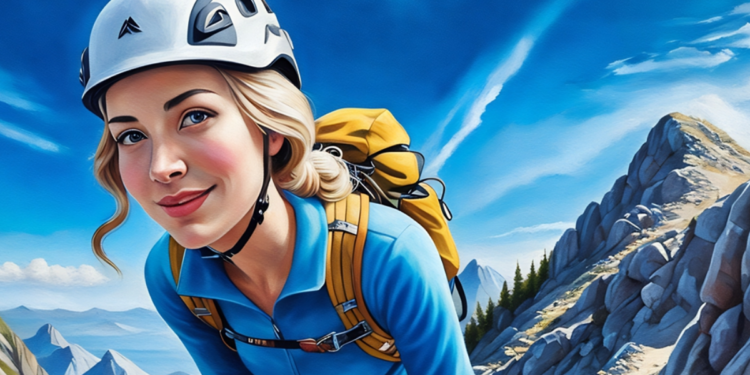 Mia walking up a mountain