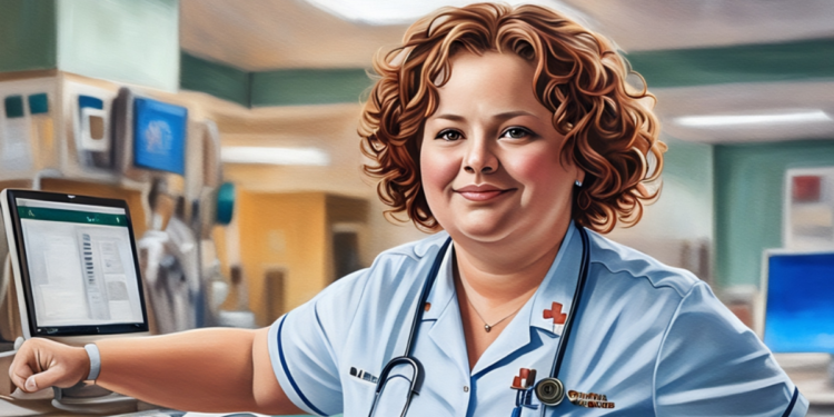 Sara doing squats at nursing station